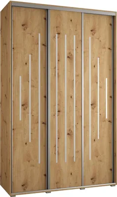Produktbild von MEBLE KRYSPOL Cannes 12 Schrank mit 3 Schiebetüren - 205,2x160x45 cm - Artisan Artisan Silber
