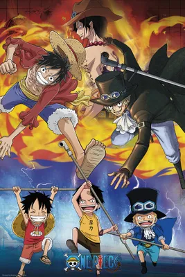 Zdjęcie produktu dla Plakat One Piece Maxi 91,5x61 Ace Sabo Luffy