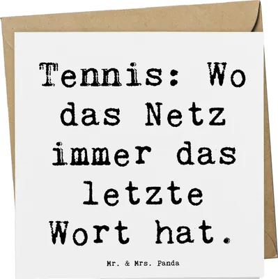 Produktbild von Mr. & Mrs. Panda Grußkarte Spruch Tennis Netz - Weiß - Geschenk, Doppel, Klappkarte, anlasskarte, Tennisfreundschaften, Teamsport, Sportler, Schläger, doppelkarte, Punkt