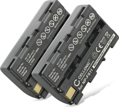 Produktbild von CELLONIC 2x Akku für Kamera Kompatibel mit Sony CCD-CR1 (Ruvi), Cyber-shot DSC-F505, Cyber-shot DSC-F505V, NP-FS11 - (1400mAh, 3.7V)