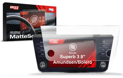Produktbild von Matte Autodisplayfolie für Skoda Superb 3 8" Amundsen/Bolero (2015-2024), Grizz Protector