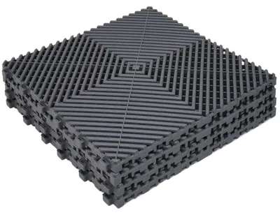 20er-Set PVC-Garagebodenplatten 40x40 cm, 3,2 m², schwarz