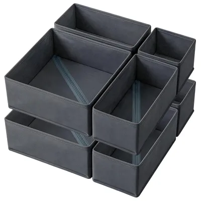 Imagen del producto de Organizador plegable para armario, color gris oscuro, juego de 8 unidades