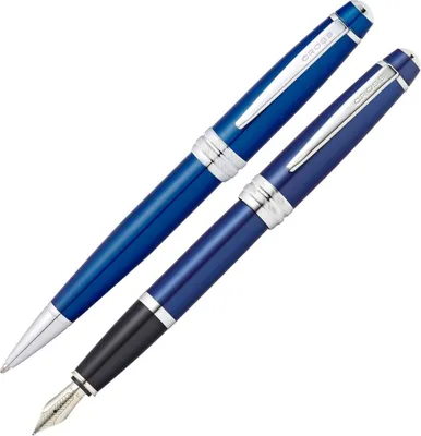 Produktbild von Cross Kugelschreiber+Füller Bailey Blau-Lack, Geschenkset