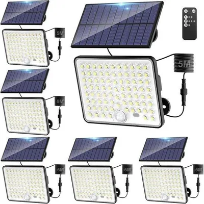 Zdjęcie produktu dla 6 sztuk zewnętrznych lamp solarnych z czujnikiem ruchu
