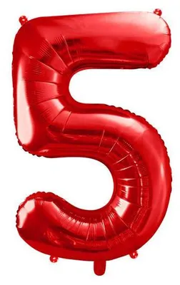 Produktbild von Folienballon Zahl „5“, 86cm, rot