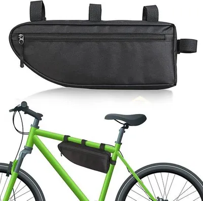 Productafbeelding van Famanu fietstas - Driehoekige tas voor bevestiging aan het bovenbuis, met een inhoud van 2 liter