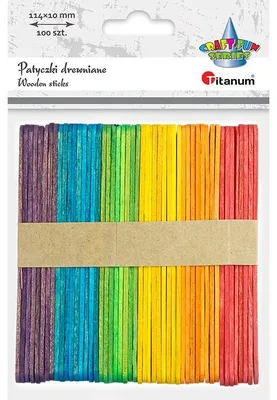 Immagine prodotto di Bastoncini di legno naturali e colorati, 100 pezzi, Titanum