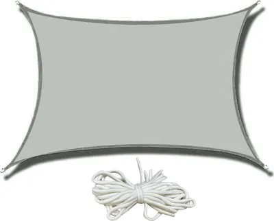 Produktbild von Sonnensegel Wasserdicht Rechteckig 2x3m inkl Befestigungsseile,Premium Polyester-Oxford Gewebe Wetterbeständig Atmungsaktiv UV Schutz(grau)