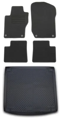 Gummi-Kofferraumwanne + Fußmatten Set für Mercedes M-Klasse W164, Bj. 2005-2011