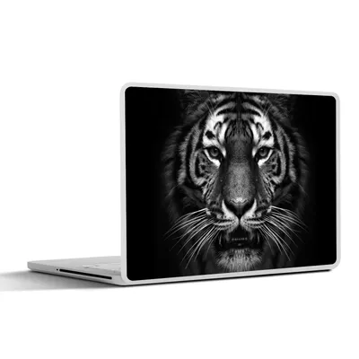 Produktbild von MuchoWow® Laptop Aufkleber Sticker Cover Tiger - Tiere - Schwarz - Weiß - Porträt - Wild 30x21 cm - Sticker für Laptop - Selbstklebend