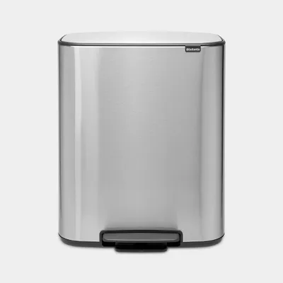 Image de BRABANTIA Poubelle à pédale Bo 2 seaux 30+.30 L acier mat