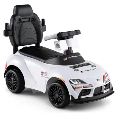 Produktbild von COSTWAY 3 in 1 Rutschauto, Kinderauto mit abnehmbarem Schiebegriff, Schutzbügel, Fußauflage&Stauraum unter dem Sitz, Schiebeauto, für Kinder 3+, Weiß
