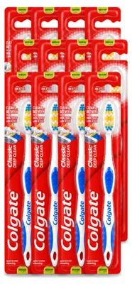 Productafbeelding van 12 x Colgate Classic Deep Clean Medium tandenborstel - voordeelverpakking - 12 stuks