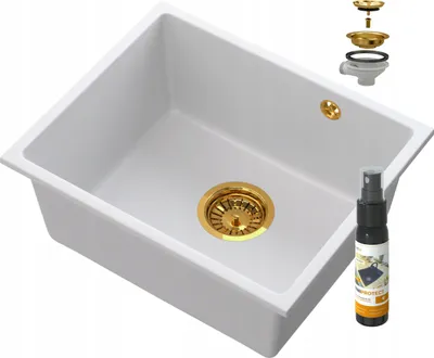 Produktbild von Manado Weißes Unterbaubecken Gold 50