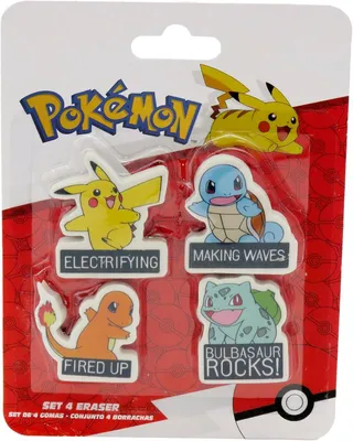 Zdjęcie produktu dla Pokémon, schrijfwarenset, gummen, schrijven, schoolmateriaal, meerkleurig, officieel product