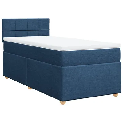 Produktbild von Boxspringbett mit Matratze Blau 80x200 cm Stoff