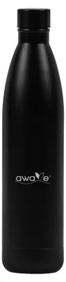 Image de Gourde isotherme AWAVE® 750 ml en acier inoxydable | Noir mat