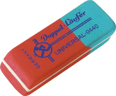 Produktbild von Radiergummi doppelt 55x19x8mm rot/blau Packung mit 40 Stück