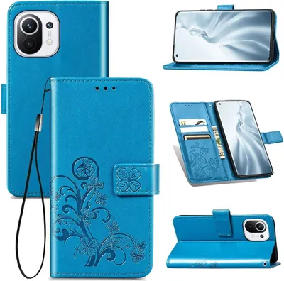 Produktbild von König Design Hülle kompatibel mit Xiaomi Mi 11 Kunstleder Handyhülle - Handy Case Blau