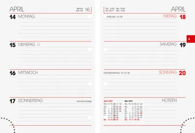 Produktbild von 2027 Brunnen Ringbuchkalender10X14Cm2S/1Weinlage