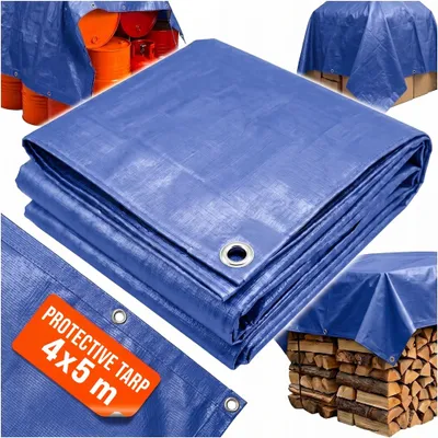 Obrázek produktu pro Vodotěsná Plachta, Ochranná Přikryvací Plachta, Odolná, Silná, Modrá, 4×5 M