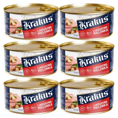 Produktbild von Krakus Frühstücksfleisch Lux 6x 300g - Dosenfleisch 94% Schweinefleisch