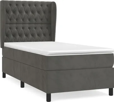 Immagine prodotto di vidaXL Letto a molle con materasso grigio scuro 100x200 cm in velluto