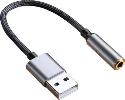 Produktbild von INF USB zu 3.5mm Audio Kabel - 0.2m Kupfergeflecht für PC Headset