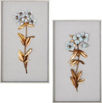 Immagine prodotto di Gilde Bild, "Fiore argento", Metall, weiß, goldfarben, silberfarben, VE 2, 2 Stück wie abgebildet, L. 4 cm, B. 31 cm, H. 51 cm 38424