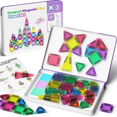 Produktbild von Magnetische Bausteine Reiseset: 40 Teile – leise Beschäftigung für Kinder