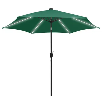 Produktbild von "WINTER SALE" Sonnenschirm mit LED-Beleuchtung und Alu-Mast 300 cm Grün - Sonnenschirme NEU6696325