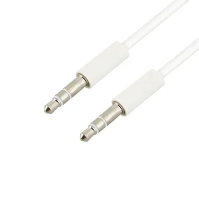 Obrázek produktu pro Avizar, 3,5mm audio kabel s konektory pro připojení k aux vstupu, délka 1 metr, bílá barva