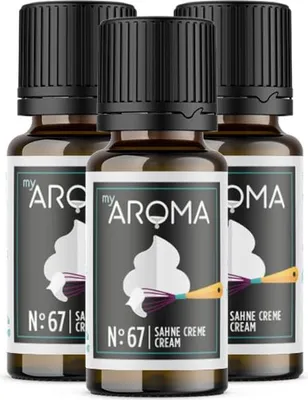Produktbild von myAROMA flavour drops – Sahne Creme 3x10ml, Lebensmittelaroma zuckerfrei, kalorienfrei & vegan ohne künstliche Farbstoffe