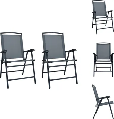 Immagine prodotto di vidaXL Sedie da giardino pieghevoli 2 pz. Textilene grigio - Sedie da giardino