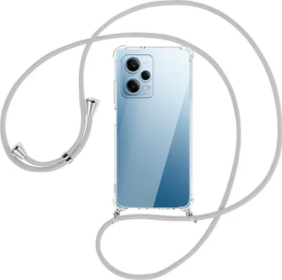 Produktbild von Handykette Backcover-Schutzhülle mit Band (Metall silberfarben) für Xiaomi Redmi Note 12 Pro (6.67'') - silbergrau