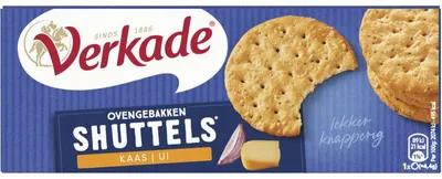 Produktbild von Verkade Shuttles Käse & Zwiebel Snack, 150 g – herzhafte Käsekekse