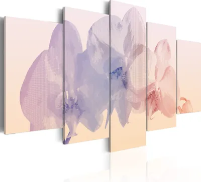 Produktbild von Leinwandbilder Abstrakt 200x100 cm Vlies Leinwandbild 5 tlg Kunstdruck modern Wandbilder XXL Wanddekoration Design Wand Bild - Blumen Orchidee wie gemalt 020110-75
