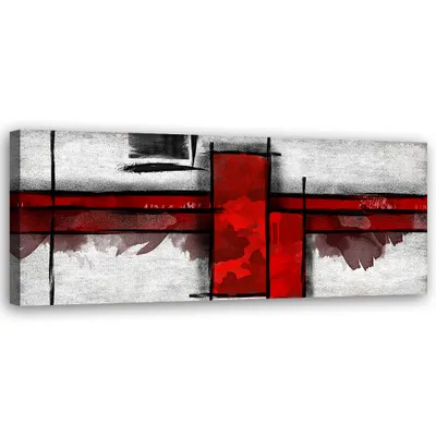 Produktbild von Leinwandbild Rote Rechtecke 150x50 Feeby Rot bild für die wand bereit zum aufhängen