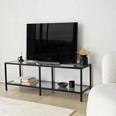 Zdjęcie produktu dla Skye Decor, Basic - ciemnoszary, czarny, szafka TV, ciemnoszary, szkło, 130 x 45 x 40 cm