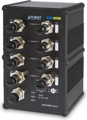 Image de PLANET Industrial IP67 Rated 8-Port 10/100Mbps M12 Ethernet