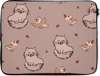 Produktbild von MuchoWow® Laptop Hülle 17 Zoll Laptoptasche Tiere - Kinder - Muster - Zipper - Schutzabdeckung