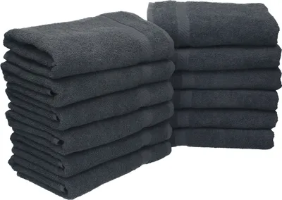 Produktbild von Betz 12 Stück Handtücher 50x100 cm PALERMO 100% Baumwolle  Farbe: anthrazit