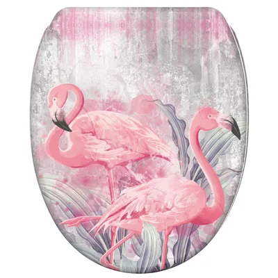 Obrázek produktu pro SANILO® WC sedátko s automatickým spouštěním a rychlým systémem upevnění, Flamingo. Toaletní sedátko přímo od výrobce. Toaletní sedátko, toaletní prkénko, WC sedátko, WC prkénko
