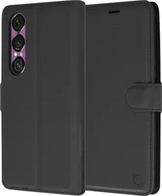 Obrázek produktu pro Techsuit Leather Folio Book Wallet Flip Cover pro Sony Xperia 1 VI - Black