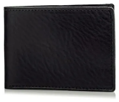 Produktbild von Belveder Herren Brieftasche aus Juchtleder, Slim Portemonnaie für Karten und Geldscheine, klein kompakt elegant Schwarz BW28