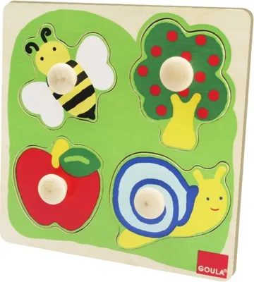 Produktbild von Holzpuzzle Biene, Apfelbaum und Schnecke