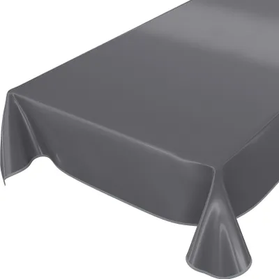 Produktbild von Tischdecke Wachstuch PVC abwaschbar Einfarbig Anthrazit 200x140cm Band