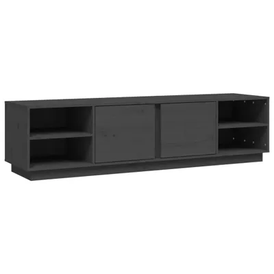 Produktbild von TV-Schrank Grau 156x40x40 cm Massivholz Kiefer
