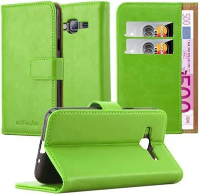 Immagine prodotto di Cadorabo cover per Samsung Galaxy J3 2016 cover protettiva in verde cellulare cover libro custodia custodia lusso